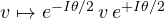 v \mapsto e^{-I\theta/2}\, v\, e^{+I\theta/2}