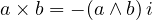 a \times b = - (a \wedge b)\,i